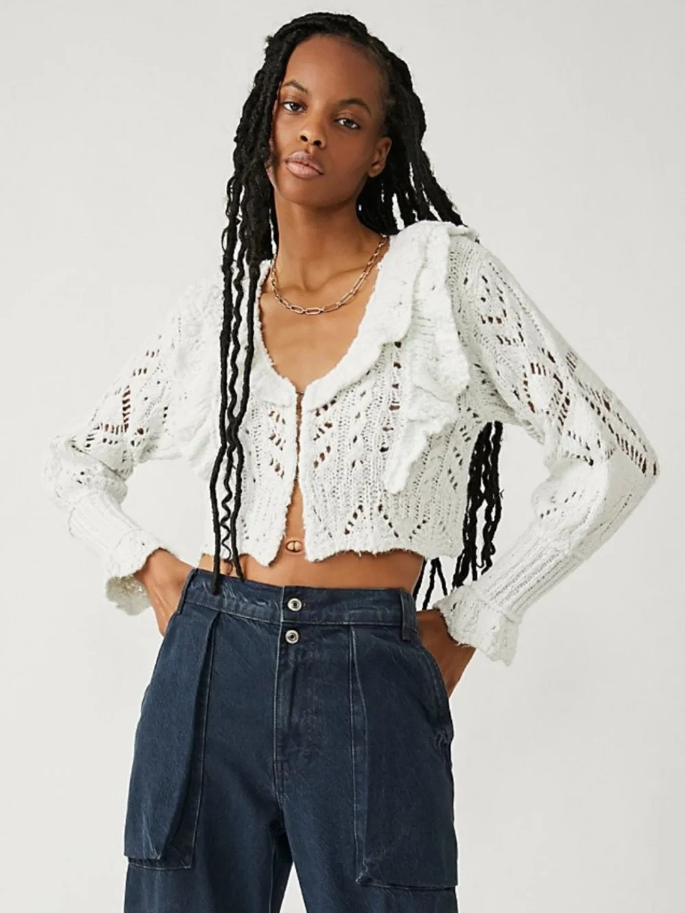 NEW Free People Avery Cardigan Icicle Large